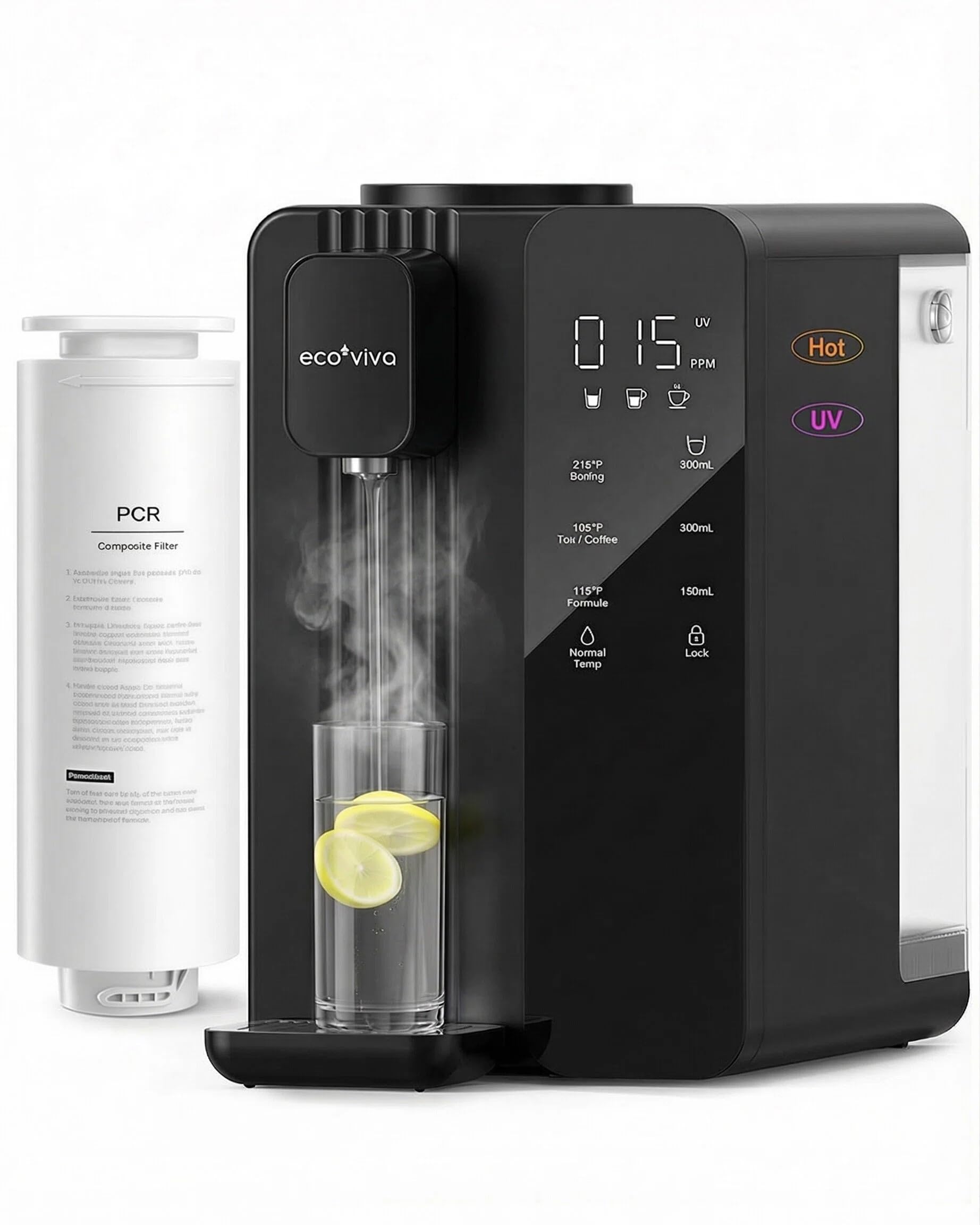 Ecoviva Countertop Reverse Osmosis Water Filter with UV - 7-Stage